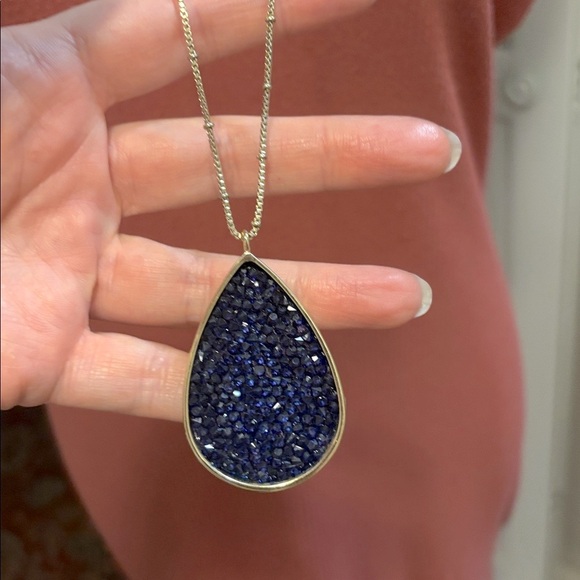 Elegant Long Necklace with Teardrop Pendant - Picture 1 of 9